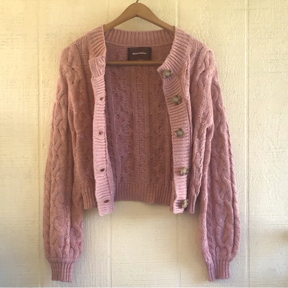 Reformation Annie cable knit cardigan sweater - Picture 5 of 16